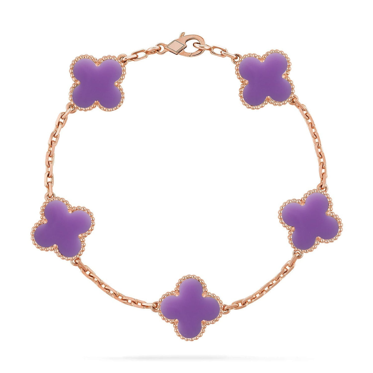 [LumiVibe]CLOVER 5 MOTIF LIGHT PURPLE BRACELET COLLECTION