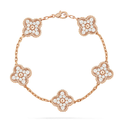 [LumiVibe] CLOVER 5 MOTIF FULL DIAMOND BRACELET COLLECTION