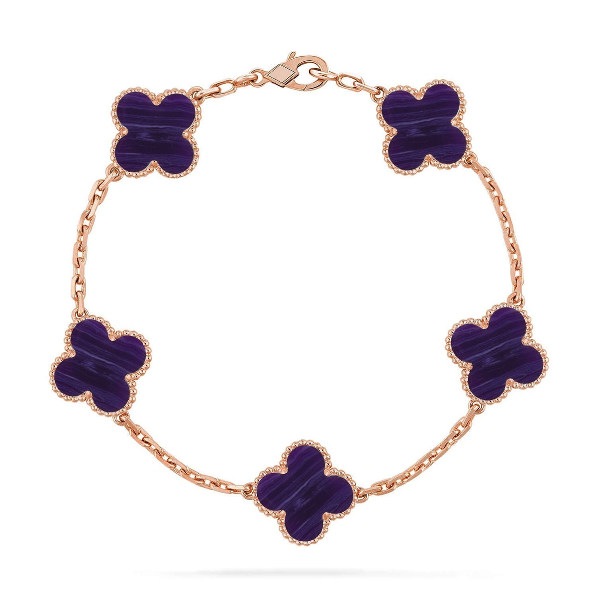 [LumiVibe]CLOVER 5 MOTIF PURPLE STRIPES BRACELET COLLECTION