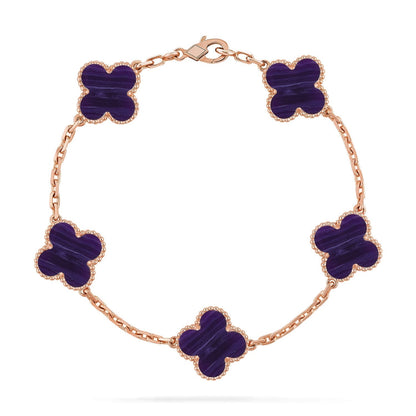 [LumiVibe]CLOVER 5 MOTIF PURPLE STRIPES BRACELET COLLECTION