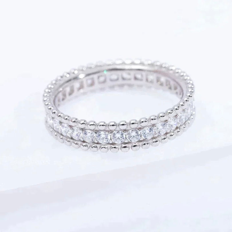 [LumiVibe]PERLEE DIAMOND SILVER RING