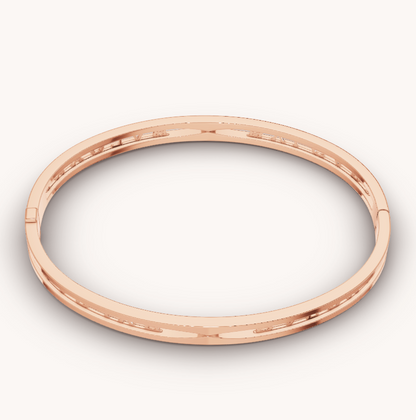 [LumiVibe]ZERO 1 SPIRAL LOGO PINK GOLD BRACELET