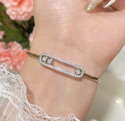 [LumiVibe]Move Pavé Diamond Bangle Bracelet M