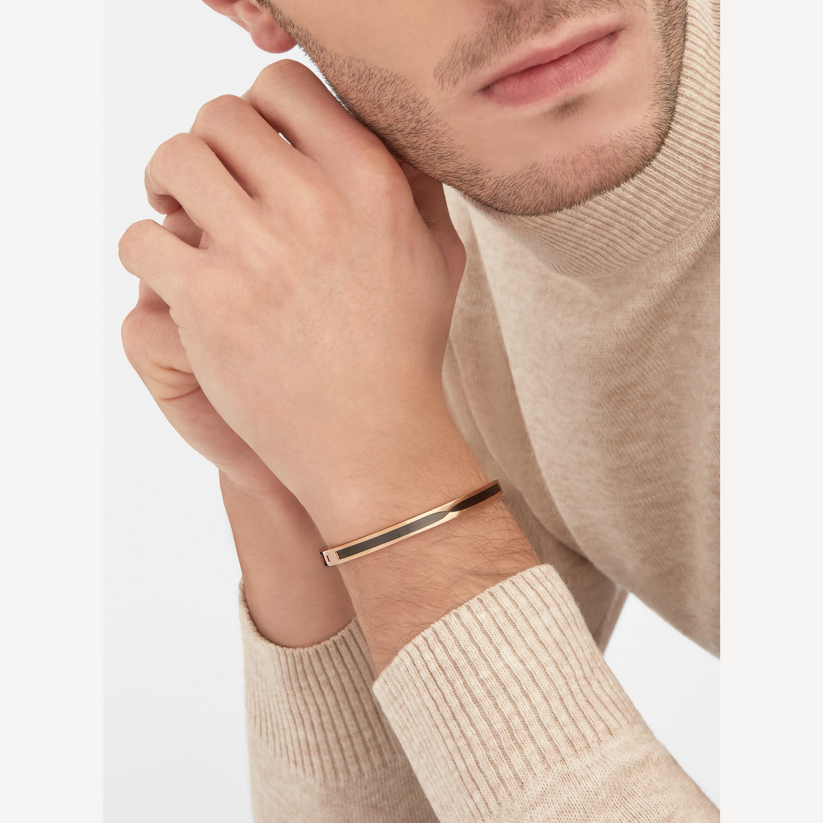 [LumiVibe]ZERO 1 PINK GOLD WITH BLACK CERAMIC BRACELET