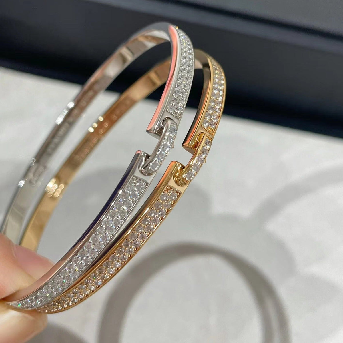 [LumiVibe]LIENS VIDENCE DIAMOND PAVED BRACELET
