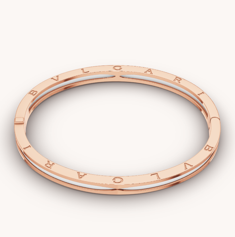 [LumiVibe]ZERO 1 PINK GOLD WITH WHITE CERAMIC BRACELET