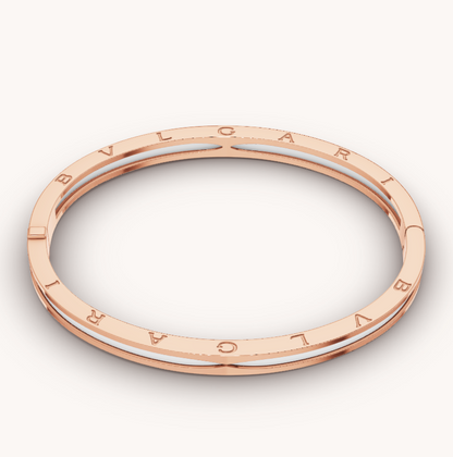 [LumiVibe]ZERO 1 PINK GOLD WITH WHITE CERAMIC BRACELET