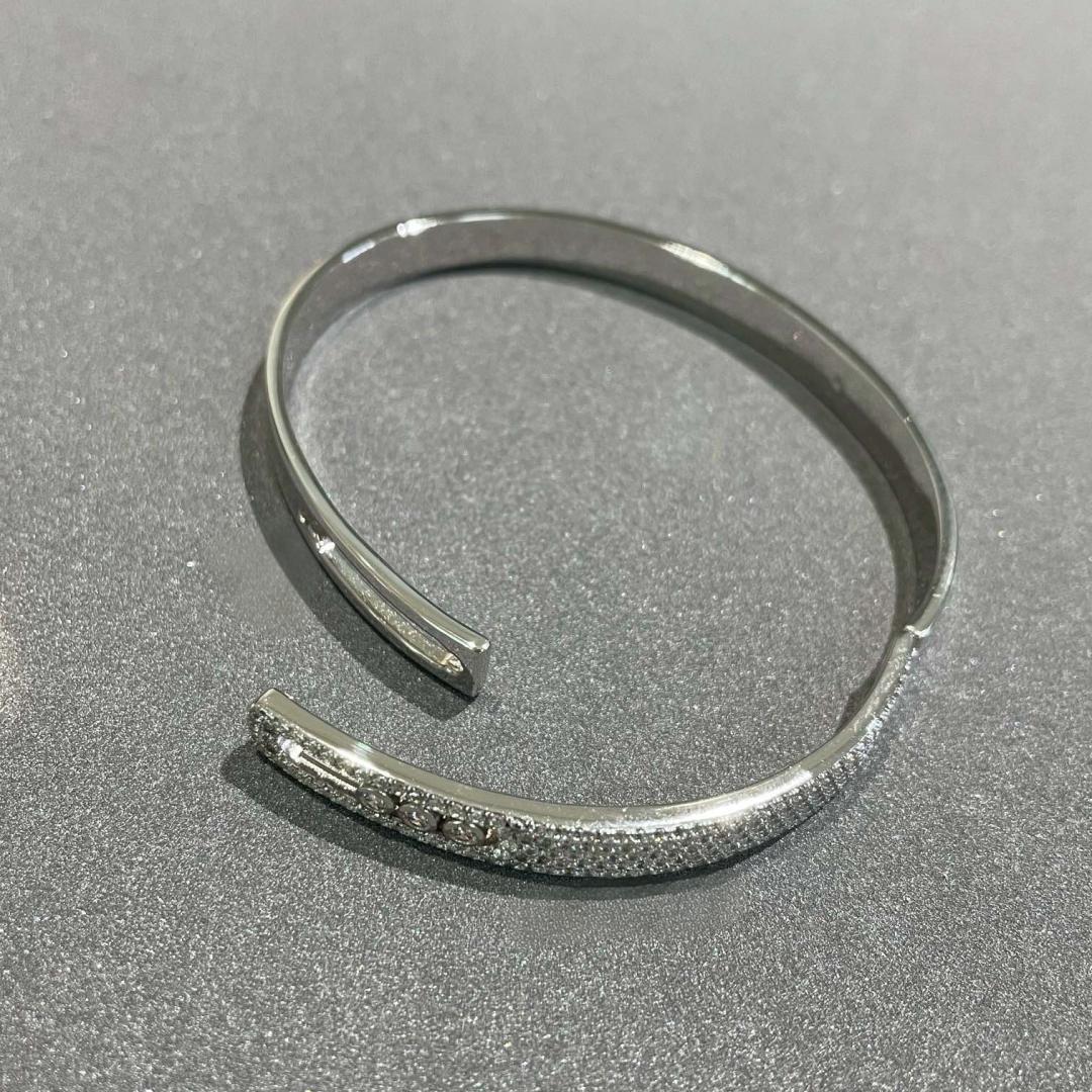 [LumiVibe]Move Noa Rose Gold Pavé Diamond Bangle Bracelet