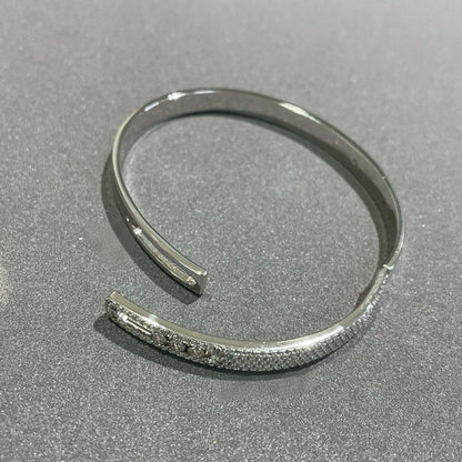 [LumiVibe]Move Noa Rose Gold Pavé Diamond Bangle Bracelet