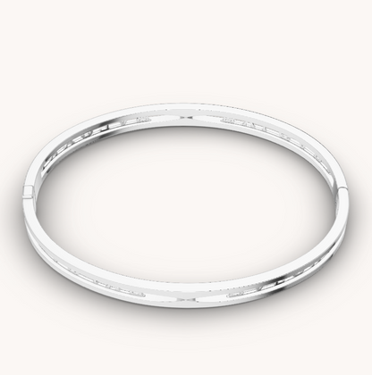 [LumiVibe]ZERO 1 SPIRAL LOGO SILVER BRACELET