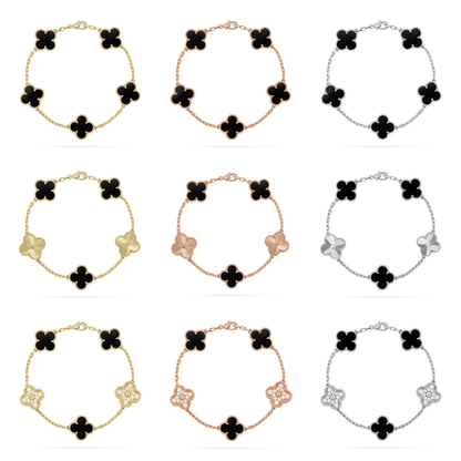 [LumiVibe] CLOVER 5 MOTIF ONYXS BRACELET COLLECTION