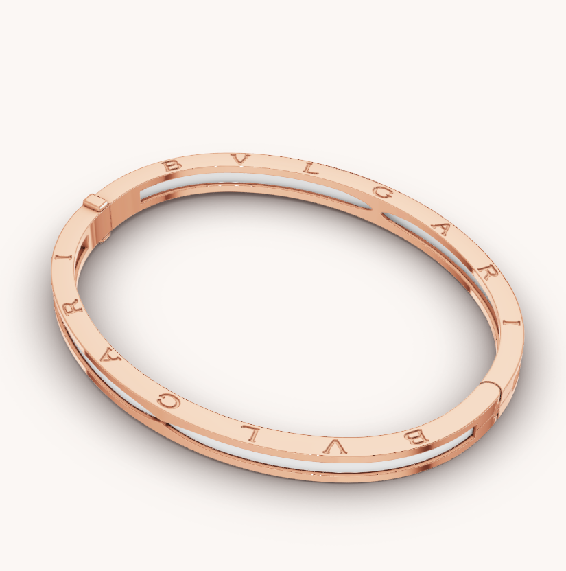 [LumiVibe]ZERO 1 PINK GOLD WITH WHITE CERAMIC BRACELET