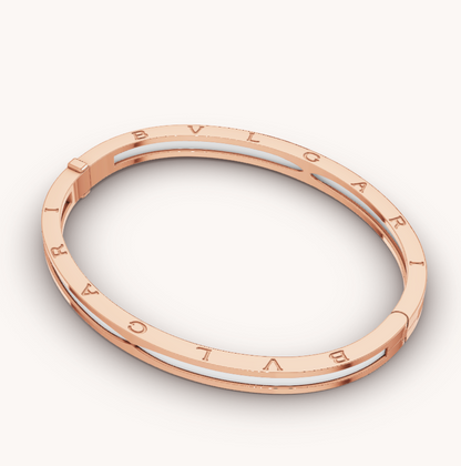 [LumiVibe]ZERO 1 PINK GOLD WITH WHITE CERAMIC BRACELET