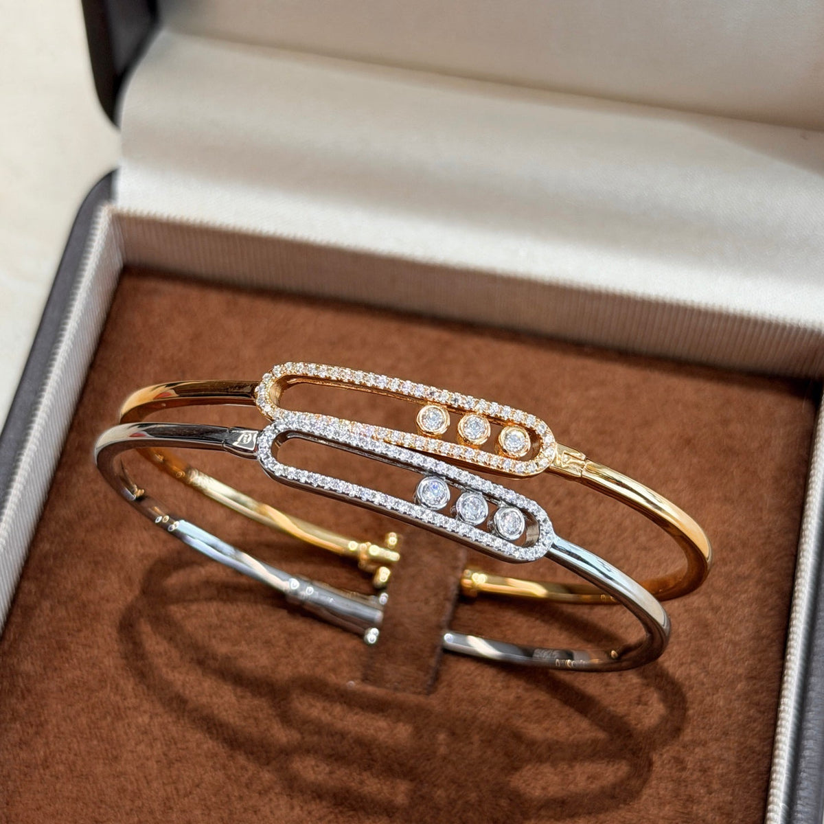 [LumiVibe]Move Pavé Diamond Bangle Bracelet M