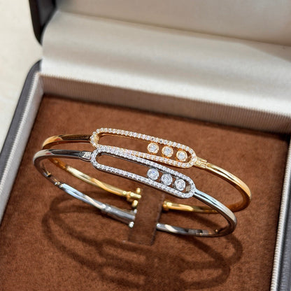 [LumiVibe]Move Pavé Diamond Bangle Bracelet M