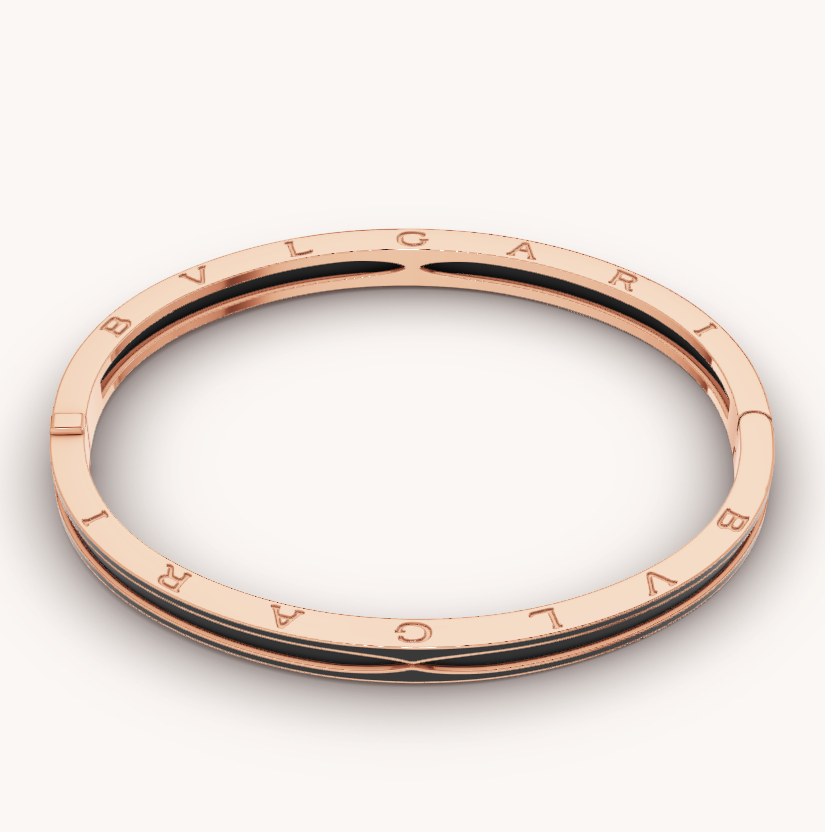 [LumiVibe]ZERO 1 PINK GOLD WITH MATTE BLACK CERAMIC BRACELET