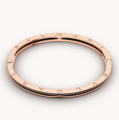 [LumiVibe]ZERO 1 PINK GOLD WITH MATTE BLACK CERAMIC BRACELET