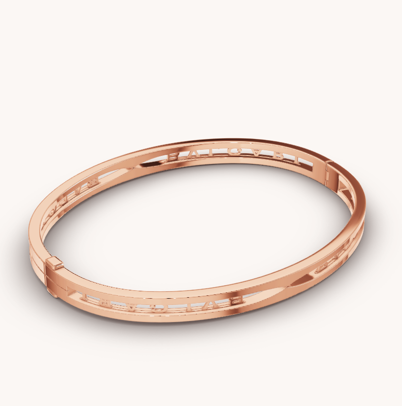 [LumiVibe]ZERO 1 SPIRAL LOGO PINK GOLD BRACELET