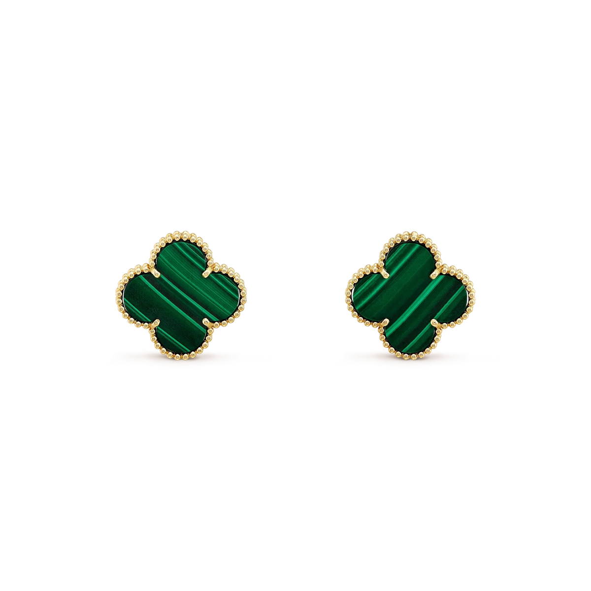 [LumiVibe]CLOVER MINI 9.5MM MALACHITE  EARRINGS