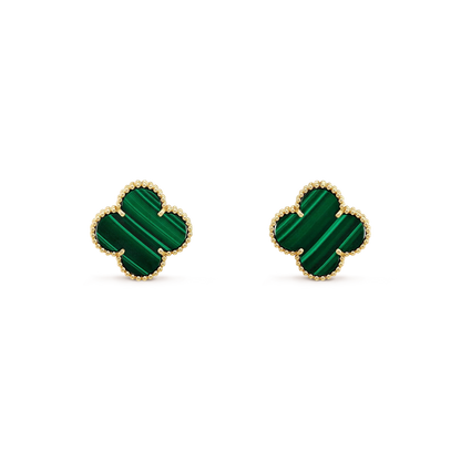 [LumiVibe]CLOVER MINI 9.5MM MALACHITE  EARRINGS