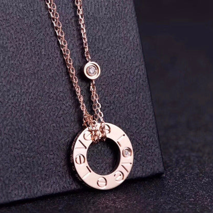 [LumiVibe]LOVE NECKLACE 16MM 2 DIAMONDS