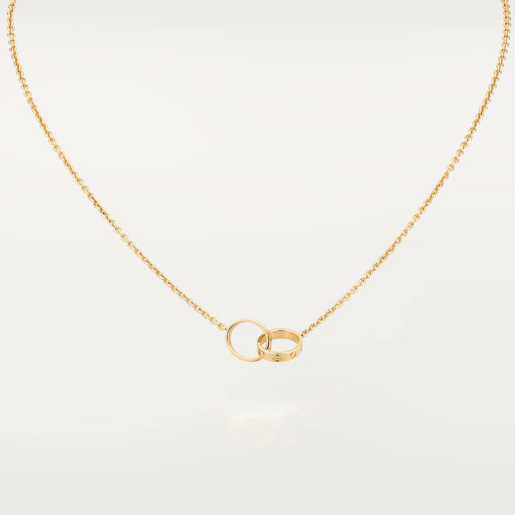 [LumiVibe]LOVE NECKLACE DOUBLE RING GOLD
