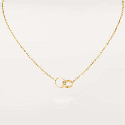 [LumiVibe]LOVE NECKLACE DOUBLE RING GOLD