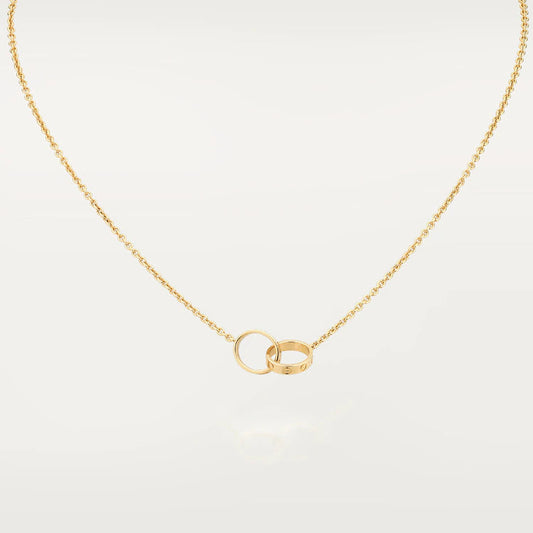 [LumiVibe]LOVE NECKLACE DOUBLE RING GOLD
