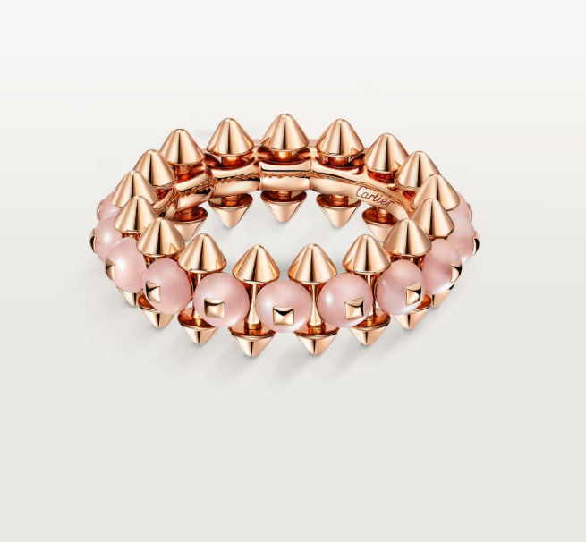 [LumiVibe]CLASH ELEGANT ROSE GOLD RING FEATURING NATURAL AGATE