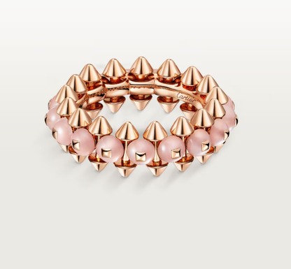 [LumiVibe]CLASH ELEGANT ROSE GOLD RING FEATURING NATURAL AGATE