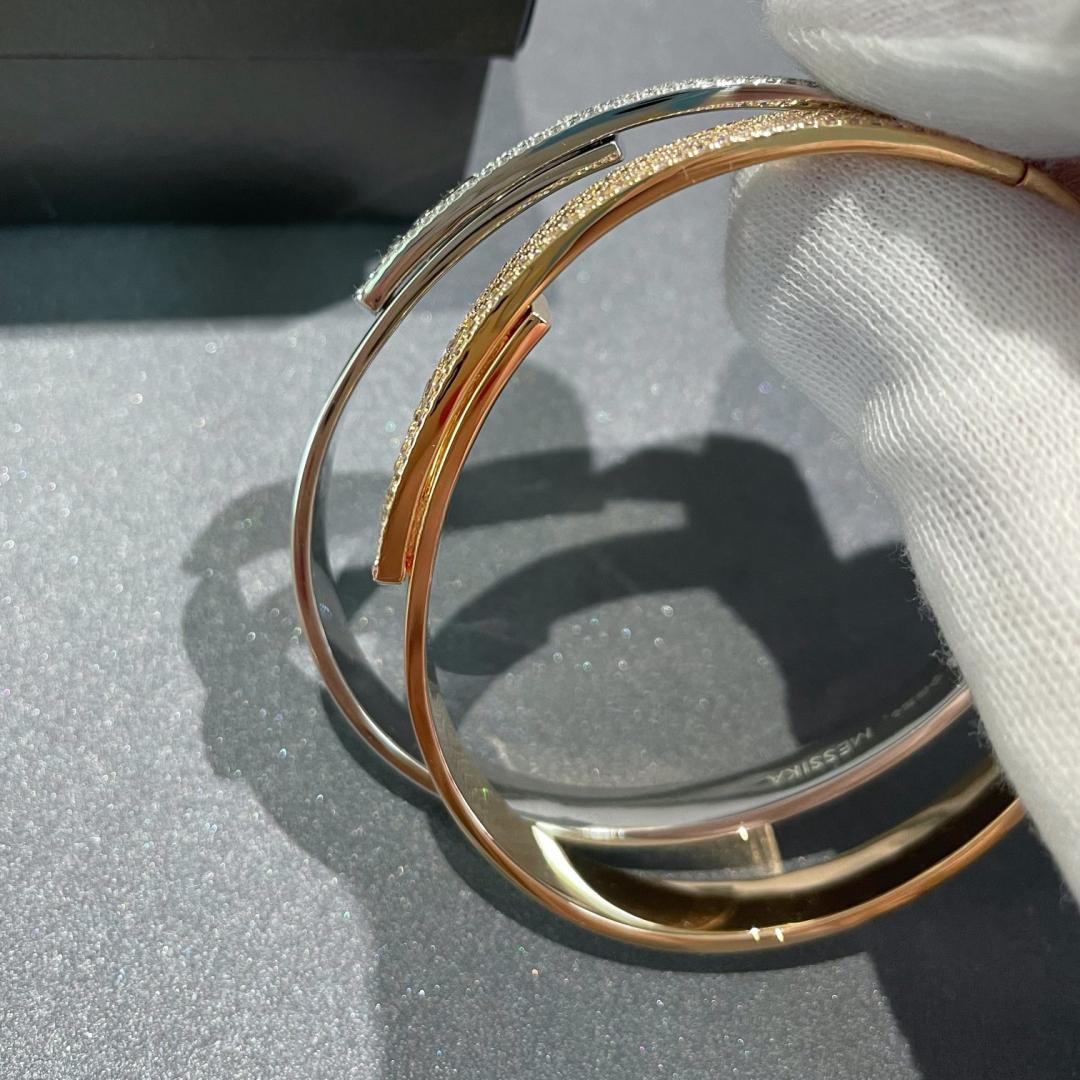 [LumiVibe]Move Noa Rose Gold Pavé Diamond Bangle Bracelet