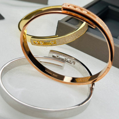 [LumiVibe]Move Noa Rose Gold Pavé Diamond Bangle Bracelet