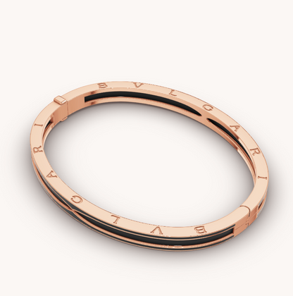 [LumiVibe]ZERO 1 PINK GOLD WITH MATTE BLACK CERAMIC BRACELET