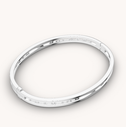 [LumiVibe]ZERO 1 SPIRAL LOGO SILVER BRACELET