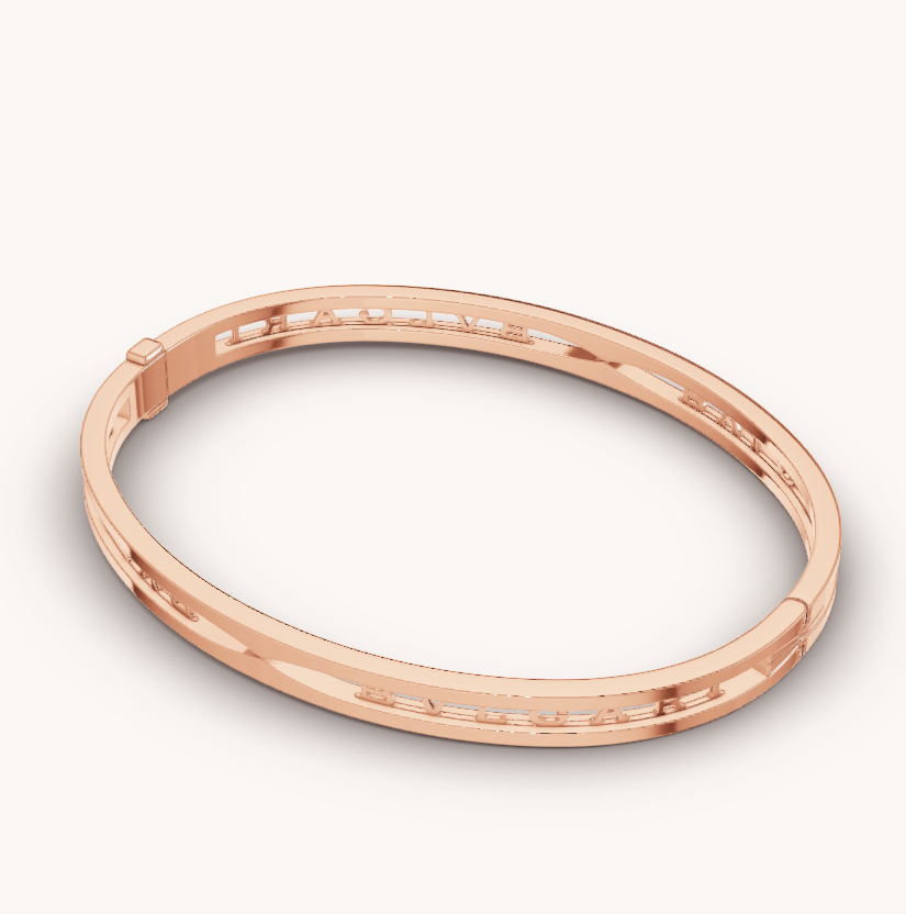 [LumiVibe]ZERO 1 SPIRAL LOGO PINK GOLD BRACELET