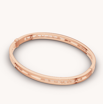 [LumiVibe]ZERO 1 SPIRAL LOGO PINK GOLD BRACELET