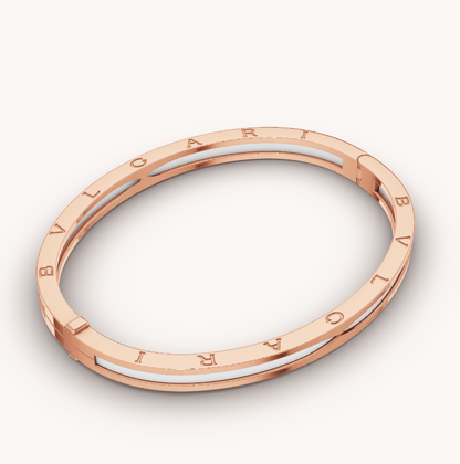 [LumiVibe]ZERO 1 PINK GOLD WITH WHITE CERAMIC BRACELET