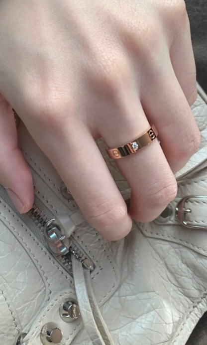 [LumiVibe]LOVE RING 4MM 1 DIAMOND