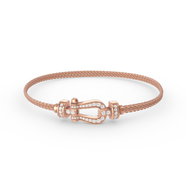[LumiVibe]FORCE SMALL HORSESHOE  DIAMOND CHAIN ROPE BRACELET