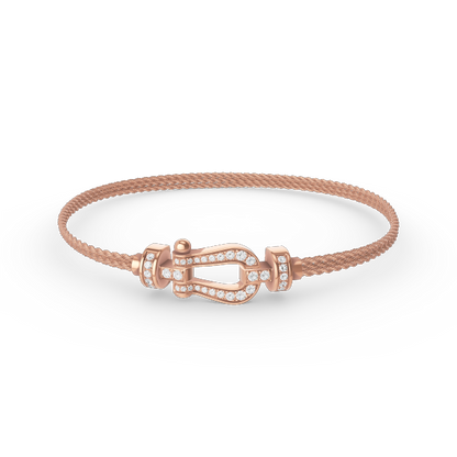 [LumiVibe]FORCE SMALL HORSESHOE  DIAMOND CHAIN ROPE BRACELET