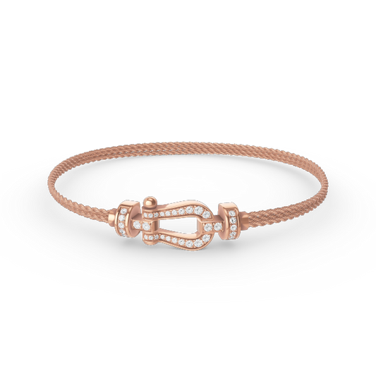 [LumiVibe]FORCE SMALL HORSESHOE  DIAMOND CHAIN ROPE BRACELET