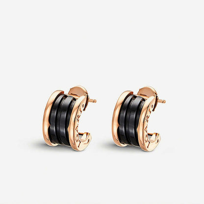 [LumiVibe]ZERO 1 PINK GOLD CERAMIC EARRINGS