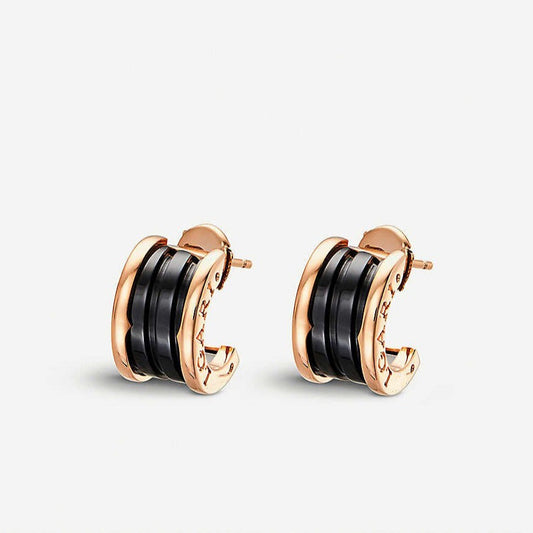 [LumiVibe]ZERO 1 PINK GOLD CERAMIC EARRINGS