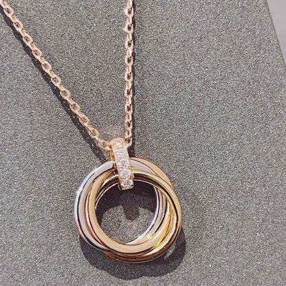 [LumiVibe]TRINITY NECKLACE GOLD  DIAMONDS