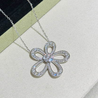 [LumiVibe]FLOWERLACE NECKLACE FULL DIAMONDS