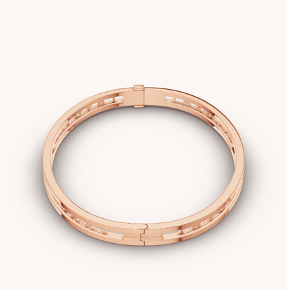 [LumiVibe]ZERO 1 SPIRAL LOGO PINK GOLD BRACELET