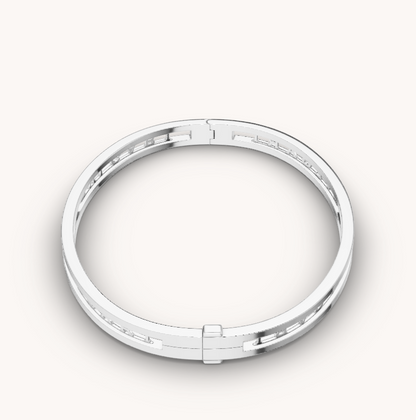 [LumiVibe]ZERO 1 SPIRAL LOGO SILVER BRACELET