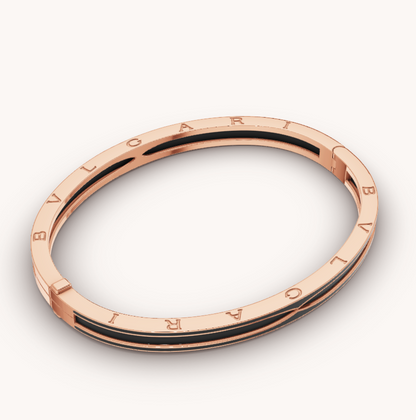 [LumiVibe]ZERO 1 PINK GOLD WITH MATTE BLACK CERAMIC BRACELET