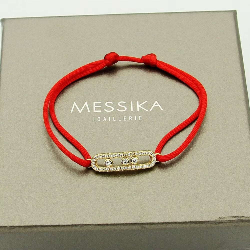 [LumiVibe]Messika Care(s) pink cord pavé bracelet