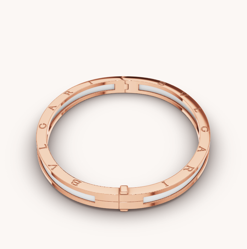 [LumiVibe]ZERO 1 PINK GOLD WITH WHITE CERAMIC BRACELET